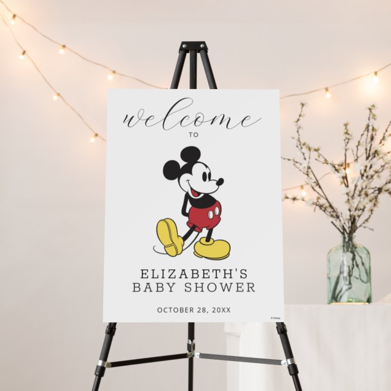 Mickey Mouse Baby Shower Welcome Sign