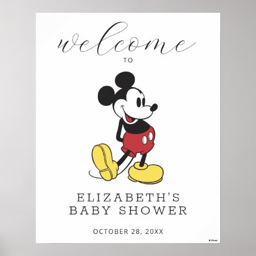 Mickey Mouse Baby Shower Welcome Sign
