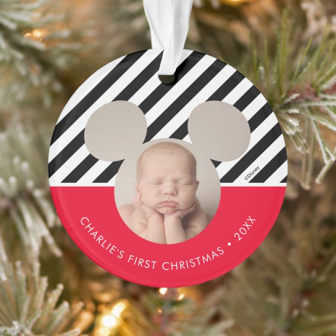 Mickey Mouse | Baby&#39;s First Christmas - Photo Orna Ornament