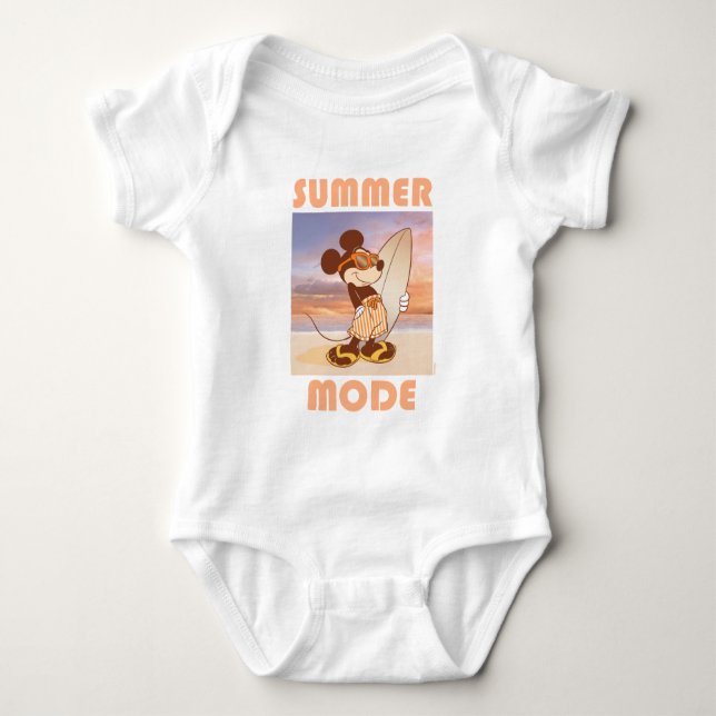 Mickey Mouse | Beach Summer Mode Baby Bodysuit (Front)