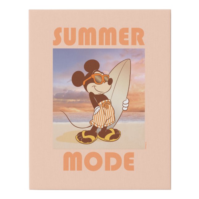 Mickey Mouse | Beach Summer Mode Faux Canvas Print (Front)