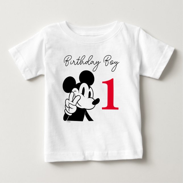 Mickey Mouse Birthday Boy Baby T-Shirt (Front)