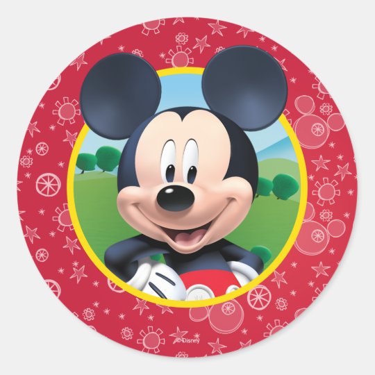mickey mouse birthday classic round sticker zazzlecom