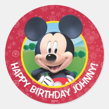 Mickey Mouse Birthday Classic Round Sticker by MickeyAndFriends at Zazzle