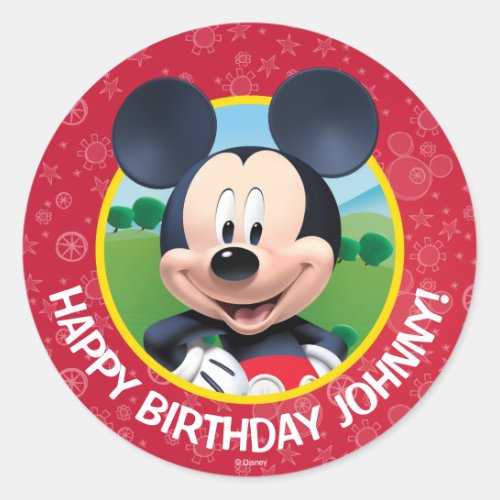 Mickey Mouse Birthday Classic Round Sticker