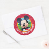 Mickey Mouse Birthday Classic Round Sticker (Envelope)