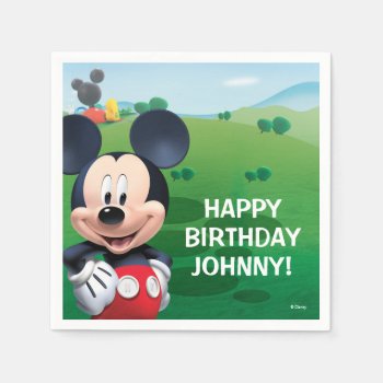 Mickey Mouse Birthday Paper Napkins by MickeyAndFriends at Zazzle
