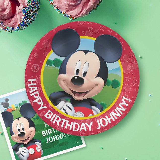 Mickey Mouse Birthday Paper Plates (Plate on table)