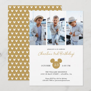 Mickey Mouse Birthday Photo Collage Invitation