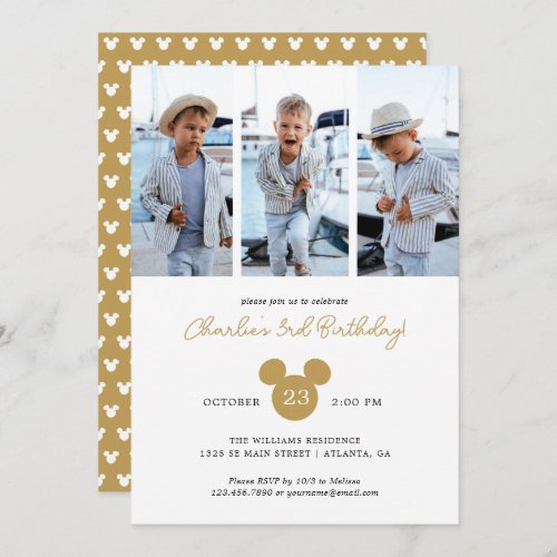 Mickey Mouse Birthday  Photo Collage Invitation