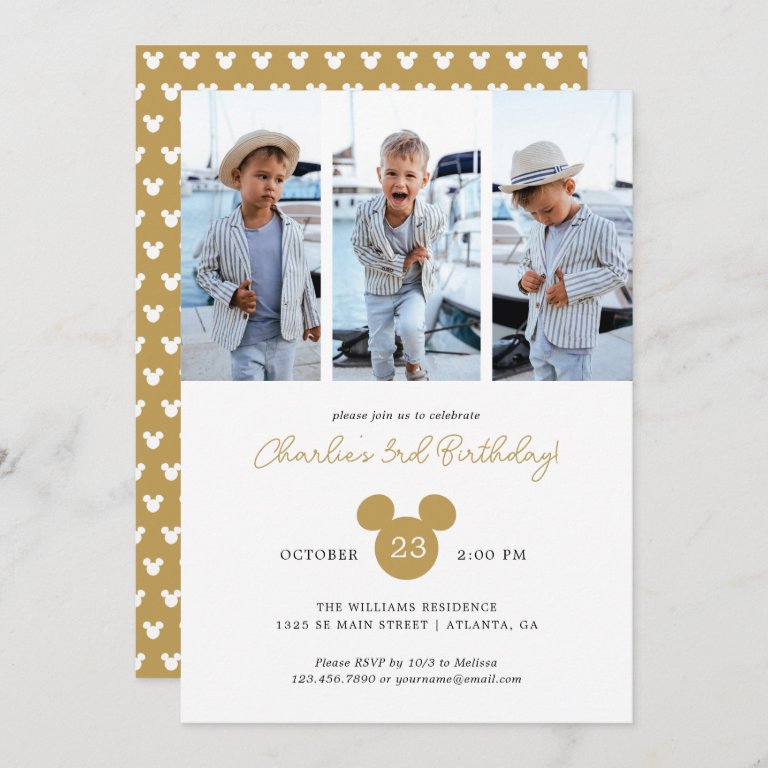 Mickey Mouse Birthday | Photo Collage Invitation