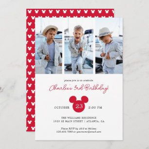 Mickey Mouse Birthday Photo Collage Invitation