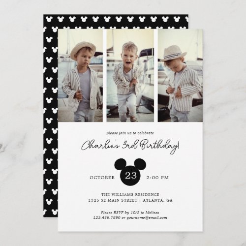 Mickey Mouse Birthday  Photo Collage Invitation