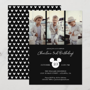 Mickey Mouse Birthday Photo Collage Invitation