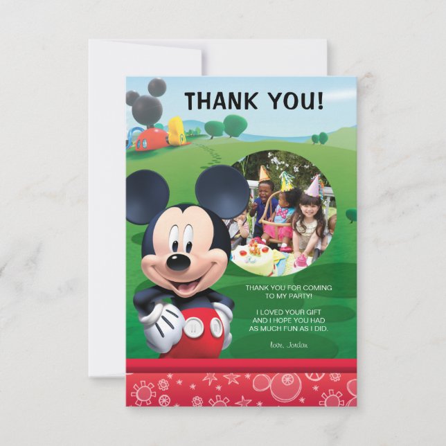 Mickey Mouse Birthday Thank You Cards (Front)