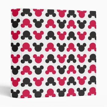 Mickey Mouse | Black And Red Pattern 3 Ring Binder by MickeyAndFriends at Zazzle