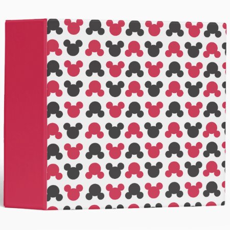 Mickey Mouse | Black And Red Pattern Binder