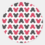 Mickey Mouse | Black and Red Pattern Classic Round Sticker