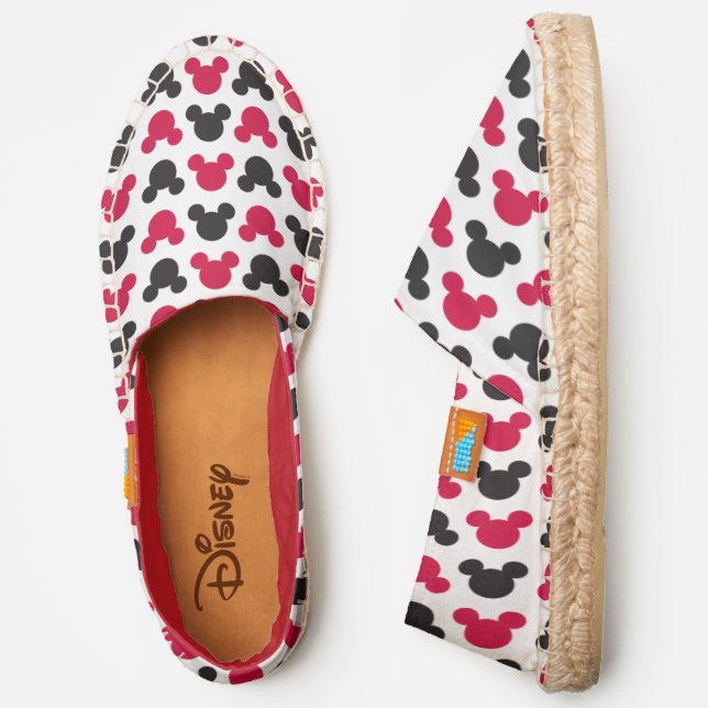Mickey Mouse | Black and Red Pattern Espadrilles (Side)