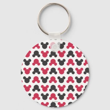 Mickey Mouse | Black And Red Pattern Keychain by MickeyAndFriends at Zazzle