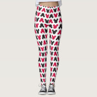 Mickey Mouse | Black and Red Pattern Leggings