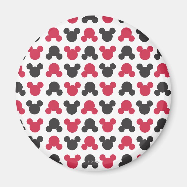 Mickey Mouse | Black and Red Pattern Magnet (Front)