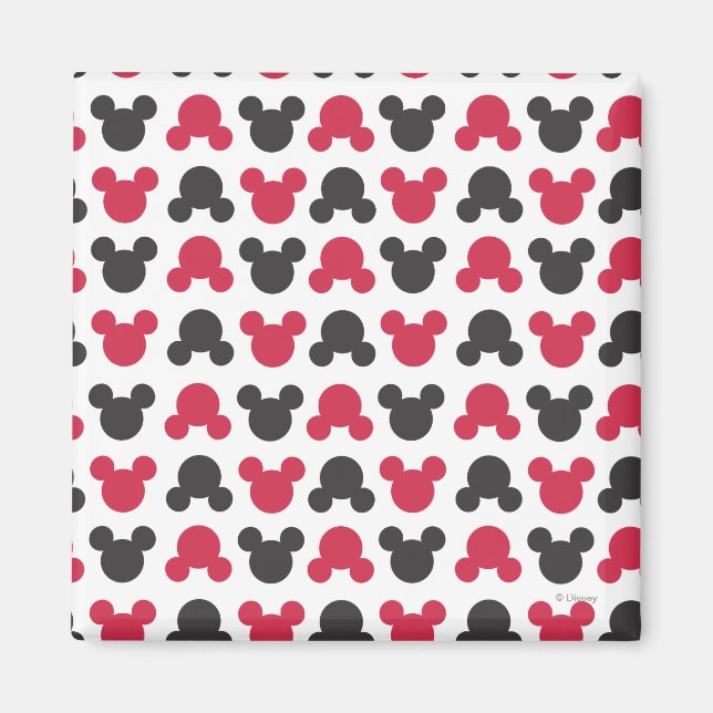 Mickey Mouse | Black and Red Pattern Magnet (Front)