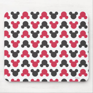 Mickey Mouse   Black and Red Pattern Mouse Pad
