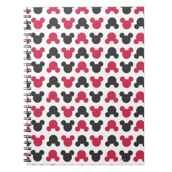 Mickey Mouse | Black And Red Pattern Notebook by MickeyAndFriends at Zazzle