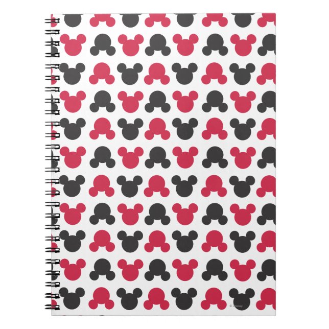 Mickey Mouse | Black and Red Pattern Notebook (Front)