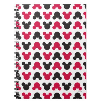 Mickey Mouse | Black And Red Pattern Notebook by MickeyAndFriends at Zazzle