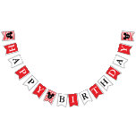 Mickey Mouse | Black &amp; White Stripe Birthday Bunting Flags