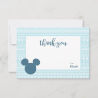 Mickey Mouse Blue Aztec Baby Shower - Thank You
