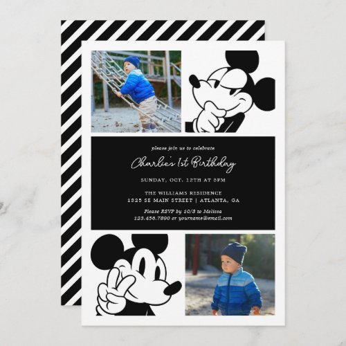 Mickey Mouse Boys Birthday  Photo Collage Invitation