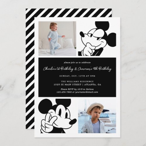 Mickey Mouse Boys Joint Birthday Invitation