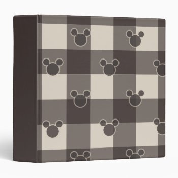 Mickey Mouse | Brown Plaid Pattern 3 Ring Binder by MickeyAndFriends at Zazzle