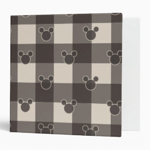Mickey Mouse   Brown Plaid Pattern Binder