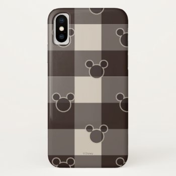 Mickey Mouse | Brown Plaid Pattern Iphone X Case by MickeyAndFriends at Zazzle