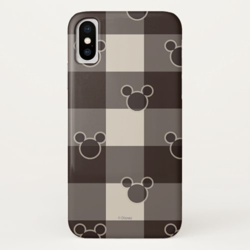 Mickey Mouse  Brown Plaid Pattern iPhone X Case