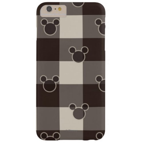 Mickey Mouse  Brown Plaid Pattern Barely There iPhone 6 Plus Case