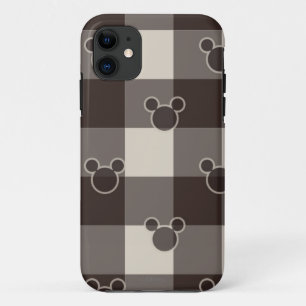 Mickey Mouse Brown Plaid Pattern iPhone 11 Case