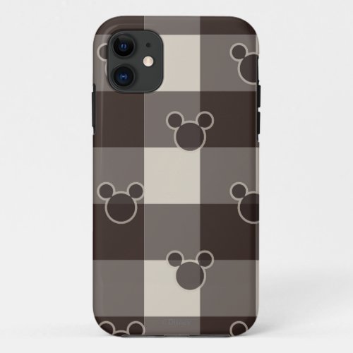 Mickey Mouse  Brown Plaid Pattern iPhone 11 Case