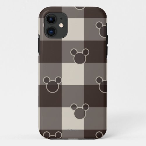 Mickey Mouse  Brown Plaid Pattern iPhone 11 Case