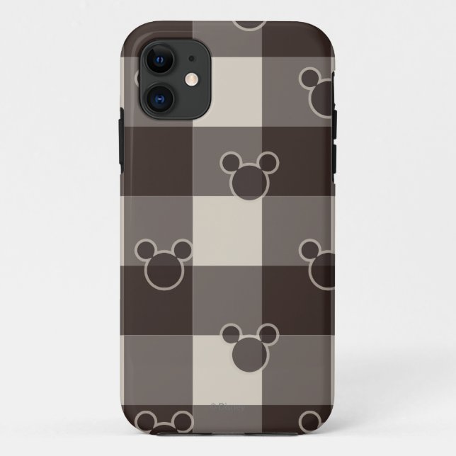 Mickey Mouse | Brown Plaid Pattern Case-Mate iPhone Case (Back)