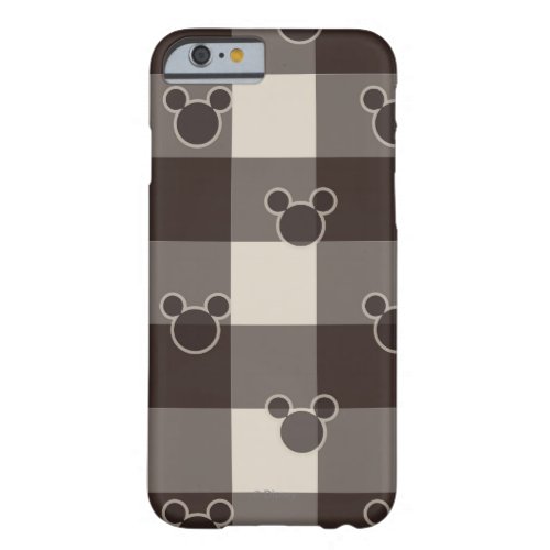Mickey Mouse  Brown Plaid Pattern Barely There iPhone 6 Case