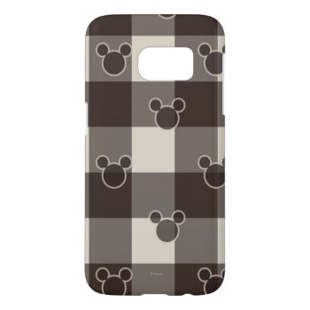 Mickey Mouse | Brown Plaid Pattern Samsung Galaxy S7 Case by MickeyAndFriends at Zazzle