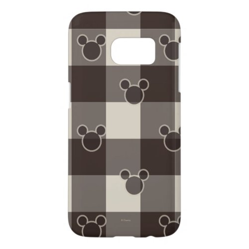 Mickey Mouse  Brown Plaid Pattern Samsung Galaxy S7 Case