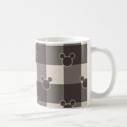 Mickey Mouse  Brown Plaid Pattern Coffee Mug