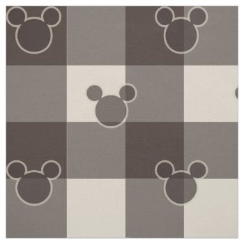 Mickey Mouse | Brown Plaid Pattern Fabric by MickeyAndFriends at Zazzle