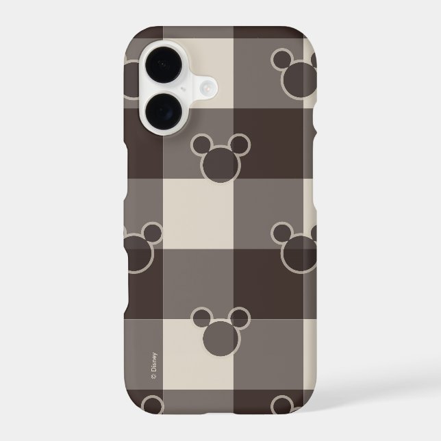 Mickey Mouse | Brown Plaid Pattern Iphone Case (Back)